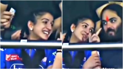 Radhika Merchant served hair goals with her two-braided ponytail at IPL. (Instagram) Radhika Merchant served hair goals with her two-braided ponytail at IPL. (Instagram)
