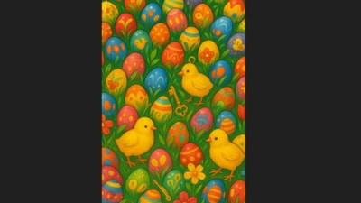 There are hidden Easter bunnies among decorated eggs and chicks in a colourful optical illusion. Can you find them? ( Image generated using ChatGPT) There are hidden Easter bunnies among decorated eggs and chicks in a colourful optical illusion. Can you find them? ( Image generated using ChatGPT)