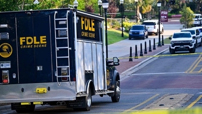 Police investigate the scene of a shooting near the student union at Florida State University on April 17, 2025 in Tallahassee, Florida. (Getty Images via AFP/Representative) Police investigate the scene of a shooting near the student union at Florida State University on April 17, 2025 in Tallahassee, Florida. (Getty Images via AFP/Representative)