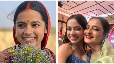 Rekha congratulated Nitanshi Goel and clicked a picture with her recently. Rekha congratulated Nitanshi Goel and clicked a picture with her recently.