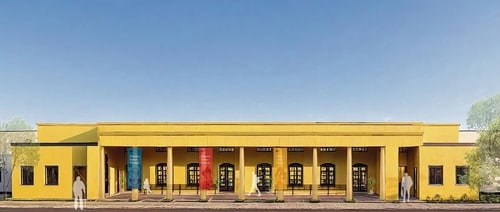 A digital rendering of how the structures will appear after restoration. A digital rendering of how the structures will appear after restoration.
