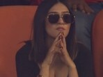RJ Mahvash cheered for Yuzvendra Chahal during the match. RJ Mahvash cheered for Yuzvendra Chahal during the match.