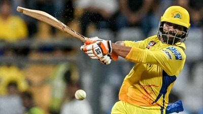 Sent in at No. 4 as early as in the seventh over, Ravindra Jadeja (53 not out off 35 balls, 4x4s, 2x6s) hit his maiden fifty of the season as CSK posted 176/5 in 20 overs (AFP) Sent in at No. 4 as early as in the seventh over, Ravindra Jadeja (53 not out off 35 balls, 4x4s, 2x6s) hit his maiden fifty of the season as CSK posted 176/5 in 20 overs (AFP)