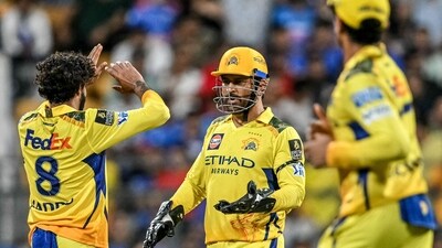 Ravindra Jadeja was the lone wicket-taker for Chennai Super Kings as he claimed the wicket of Ryan Rickelton for 24. (AFP) Ravindra Jadeja was the lone wicket-taker for Chennai Super Kings as he claimed the wicket of Ryan Rickelton for 24. (AFP)