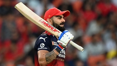 Virat Kohli celebrates yet another IPL half-century. He moves up the Orange Cap list into third. (REUTERS)