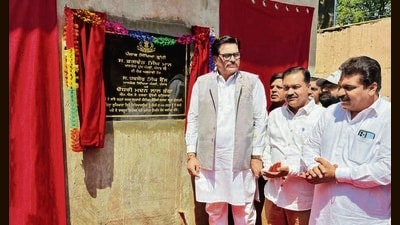 Despite inauguration on April 7, renovation of toilets was incomplete at the Government Senior Secondary School in Kundanpuri. (HT File)