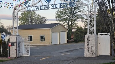 The Khalsa Diwan Society gurdwara in Vancouver, better known as the Ross Street gurdwara, was spraypainted with pro-Khalistan and anti-India graffiti. (Hindustan Times)