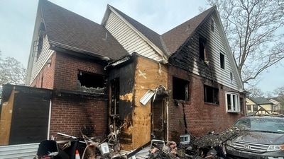 NYC Easter fire: Firefighters responded to a 911 call and arrived at 8725 Chevy Chase St. in Jamaica Estates to address the three-alarm fire. NYC Easter fire: Firefighters responded to a 911 call and arrived at 8725 Chevy Chase St. in Jamaica Estates to address the three-alarm fire.