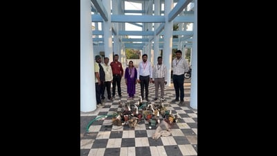 Such illegal connections result in low pressure in elevated areas causing inconvenience to other residents, civic officials said. (HT) Such illegal connections result in low pressure in elevated areas causing inconvenience to other residents, civic officials said. (HT)