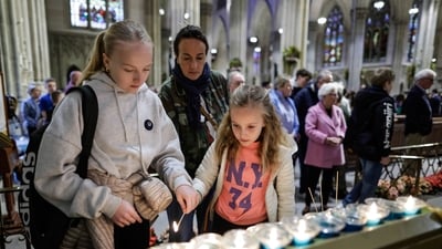 People light candles at Saint Patrick's Cathedral before the Easter Bonnet Parade on April 20, 2025 in New York City. (Photo by KENA BETANCUR / GETTY IMAGES NORTH AMERICA / Getty Images via AFP) (Getty Images via AFP) People light candles at Saint Patrick's Cathedral before the Easter Bonnet Parade on April 20, 2025 in New York City. (Photo by KENA BETANCUR / GETTY IMAGES NORTH AMERICA / Getty Images via AFP) (Getty Images via AFP)