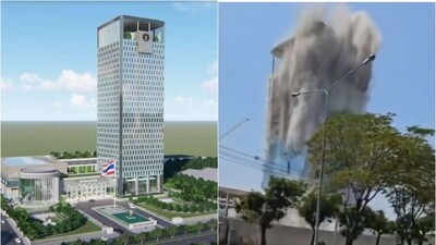 Thailand Earthquake: The picture shows the Bangkok skyscraper and its toppling. (HT File)