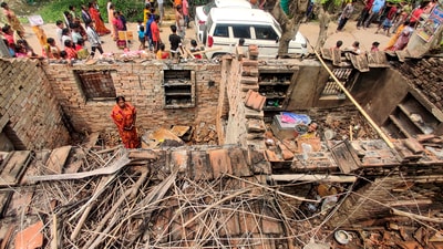 Murshidabad: A riot-affected area amid a visit by National Commission for Women (NCW) Chairman Vijaya Rahatkar, on April 19. (PTI) Murshidabad: A riot-affected area amid a visit by National Commission for Women (NCW) Chairman Vijaya Rahatkar, on April 19. (PTI)