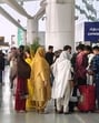 At least 225 arrivals and 357 departures were delayed, according to data available from Flightradar24. (Vipin Kumar/HT Photo)