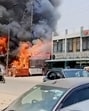 The furniture shop on fire in Gaur City 2, Greater Noida, as seen in a video. (HT Photo)