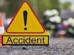 The truck apparently suffered a brake failure while descending a slope. The truck apparently suffered a brake failure while descending a slope.
