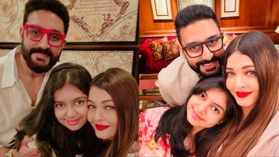 Aishwarya Rai shared a photo with Abhishek Bachchan and Aaradhya Bachchan. Aishwarya Rai shared a photo with Abhishek Bachchan and Aaradhya Bachchan.