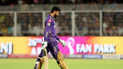 Venkatesh Iyer had another flop outing with the bat in the match against GT. (REUTERS)