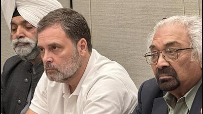 Congress leader Rahul Gandhi in Boston on Sunday. (ANI)