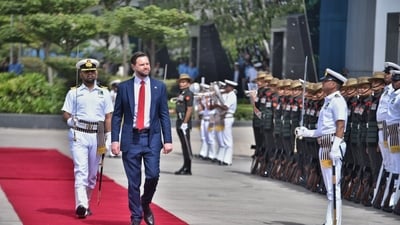 This is US Vice President JD Vance's first official visit to India. He is scheduled to visit Jaipur and Agra as well after Delhi. (HT Photo) This is US Vice President JD Vance's first official visit to India. He is scheduled to visit Jaipur and Agra as well after Delhi. (HT Photo)