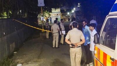 Police at the spot where the woman’s body was found on April 15. The killer lured the woman by pretending to be in love with her. (PTI) Police at the spot where the woman’s body was found on April 15. The killer lured the woman by pretending to be in love with her. (PTI)