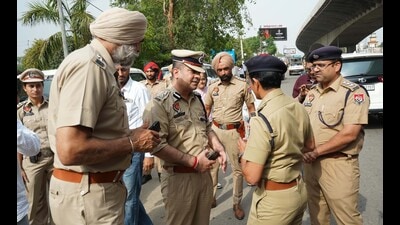 Police commissioner Swapan Sharma while inspecting the ERVH site near Verka Milk Plant in Ludhiana on Monday. (HT Photo) Police commissioner Swapan Sharma while inspecting the ERVH site near Verka Milk Plant in Ludhiana on Monday. (HT Photo)