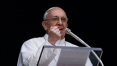 Pope Francis gestures as he delivers his Angelus prayer from the window of his studio overlooking St. Peter's Square, at the Vatican, Sunday, March 17, 2013. (AP) Pope Francis gestures as he delivers his Angelus prayer from the window of his studio overlooking St. Peter's Square, at the Vatican, Sunday, March 17, 2013. (AP)
