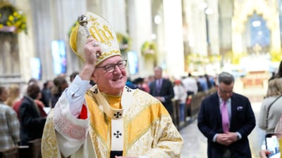 Cardinal Timothy Dolan, archbishop of New York state, takes part in Easter Mass at St. Patrick's Cathedral in Manhattan in New York City, U.S., April 20, 2025. REUTERS/Eduardo Munoz (REUTERS)