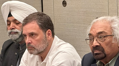 Lok Sabha LoP and Congress MP Rahul Gandhi in a meeting with Congress Overseas Chief Sam Pitroda, in Boston on Sunday. (Sam Pitroda/X) Lok Sabha LoP and Congress MP Rahul Gandhi in a meeting with Congress Overseas Chief Sam Pitroda, in Boston on Sunday. (Sam Pitroda/X)