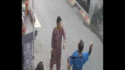 The assault in Dhakoli’s Green City was captured on CCTV camera. (HT)