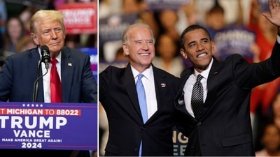 Each of the former presidents -- Obama, Biden and Clinton -- made their remarks in carefully chosen settings that highlighted the urgency of their concerns. (Getty Images via AFP, AP Photo)