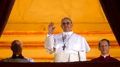 FILE - Argentine Cardinal Jorge Bergoglio, who chose the name of Pope Francis, waves to the crowd from the central balcony of St. Peter's Basilica after being elected 266th pontiff of the Roman Catholic Church, at the Vatican, Wednesday, March 13, 2013. (AP Photo/Gregorio Borgia, file) (AP) FILE - Argentine Cardinal Jorge Bergoglio, who chose the name of Pope Francis, waves to the crowd from the central balcony of St. Peter's Basilica after being elected 266th pontiff of the Roman Catholic Church, at the Vatican, Wednesday, March 13, 2013. (AP Photo/Gregorio Borgia, file) (AP)