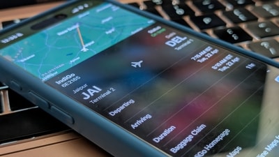 iOS displays this card after you tap on your flight details. (Shaurya Sharma/HT)