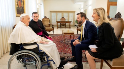 Pope Francis meets with US Vice President JD Vance on Easter Sunday at the Vatican, April 20. (via REUTERS)