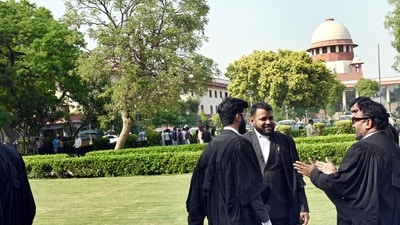 Lawyers outside the Supreme Court of India during Waqf Amendment Act case Hearing in New Delhi, on Thursday, April 17. (Arvind Yadav/ Hindustan Times) Lawyers outside the Supreme Court of India during Waqf Amendment Act case Hearing in New Delhi, on Thursday, April 17. (Arvind Yadav/ Hindustan Times)