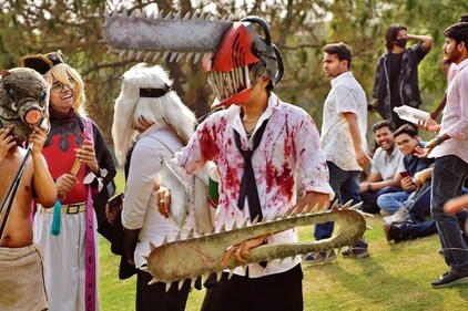 Students dressed up as anime characters, for a cosplay competition at the fest, and piqued interest of most students. (Photo: Anurag Mehra/HT) Students dressed up as anime characters, for a cosplay competition at the fest, and piqued interest of most students. (Photo: Anurag Mehra/HT)
