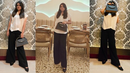 Dressing up with the Rhea Kapoor x Zouk sling bag! (Hindustan times)