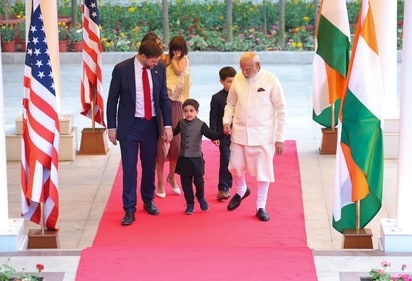 PM Modi will also host JD Vance and his family for dinner tonight, before they embark on a trip to Jaipur and Agra. (HT) PM Modi will also host JD Vance and his family for dinner tonight, before they embark on a trip to Jaipur and Agra. (HT)