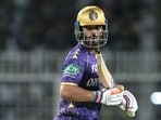 Ajinkya Rahane watches the ball after playing a shot during the IPL match between Kolkata Knight Riders and Gujarat Titans Ajinkya Rahane watches the ball after playing a shot during the IPL match between Kolkata Knight Riders and Gujarat Titans