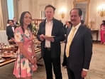 Dubai billionaire Hussain Sajwani with Elon Musk and Shivon Zilis