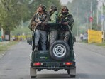 Soldiers patrol in an armoured vehicle near Pahalgam in south Kashmir after terrorists opened fire on tourists visiting Pahalgam on April 22 Soldiers patrol in an armoured vehicle near Pahalgam in south Kashmir after terrorists opened fire on tourists visiting Pahalgam on April 22