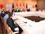 Union Minister for Finance and Corporate Affairs Nirmala Sitharaman attends Luncheon Roundtable with various pension fund managers and other institutional investors, in San Francisco, US