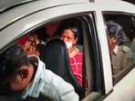 Police personnel take wife of former Karnataka DGP Om Prakash after her arrest in the Ex-DGP murder case, in Bengaluru. Police personnel take wife of former Karnataka DGP Om Prakash after her arrest in the Ex-DGP murder case, in Bengaluru.