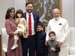 Usha Vance, JD Vance and their children meet PM Modi. 