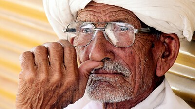 An elderly man in Bikaner, Rajasthan. (ANI) An elderly man in Bikaner, Rajasthan. (ANI)