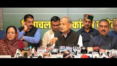Former chief minister of Rajasthan Ashok Gehlot termed the filing of chargesheet against Sonia Gandhi and Rahul Gandhi in the National Herald case as “sheer political vendetta”. (HT Photo) Former chief minister of Rajasthan Ashok Gehlot termed the filing of chargesheet against Sonia Gandhi and Rahul Gandhi in the National Herald case as “sheer political vendetta”. (HT Photo)