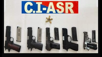 Police teams have also recovered five pistols — two .45 bore, two .30 bore, and one .32 bore from accused’s possession Police teams have also recovered five pistols — two .45 bore, two .30 bore, and one .32 bore from accused’s possession