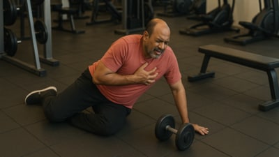 In recent years, India has witnessed a disturbing rise in sudden cardiac arrests, especially among gym-goers. (AI generated image) In recent years, India has witnessed a disturbing rise in sudden cardiac arrests, especially among gym-goers. (AI generated image)