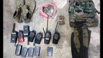 The seized equipment displayed by security forces. (Sourced photo) The seized equipment displayed by security forces. (Sourced photo)
