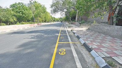 The street where food stalls will be set up, on Tuesday. (Sanjeev Verma/HT PHOTO)
