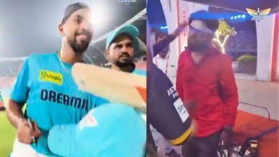 Nicholas Pooran meets fan who was left injured by one of his sixes during an IPL match (Screengrabs - Lucknow Super Giants X) Nicholas Pooran meets fan who was left injured by one of his sixes during an IPL match (Screengrabs - Lucknow Super Giants X)